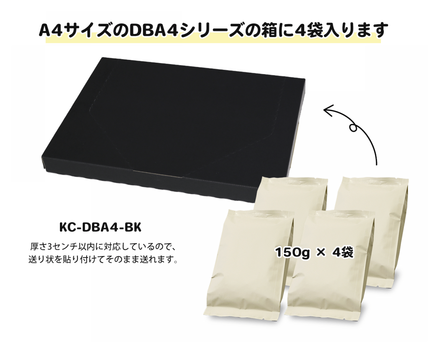 150g用・300g用の2サイズをご用意しています。